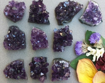 Amethyst Crystal, Natural Geode, Raw Amethyst Cluster, Uraguay Amethyst Specimen >> Small, Deep, Dark Purple