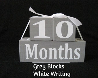 Baby Month Blocks, Baby Age Blocks, photo prop, grey baby blocks,monthly age blocks, baby milestone blocks, neutr