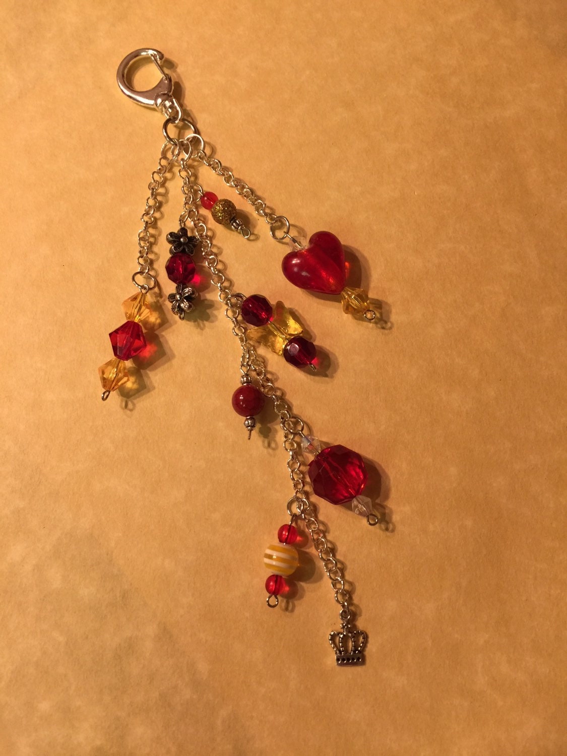 Purse Charm Red & Yellow by YourPurseCharming on Etsy