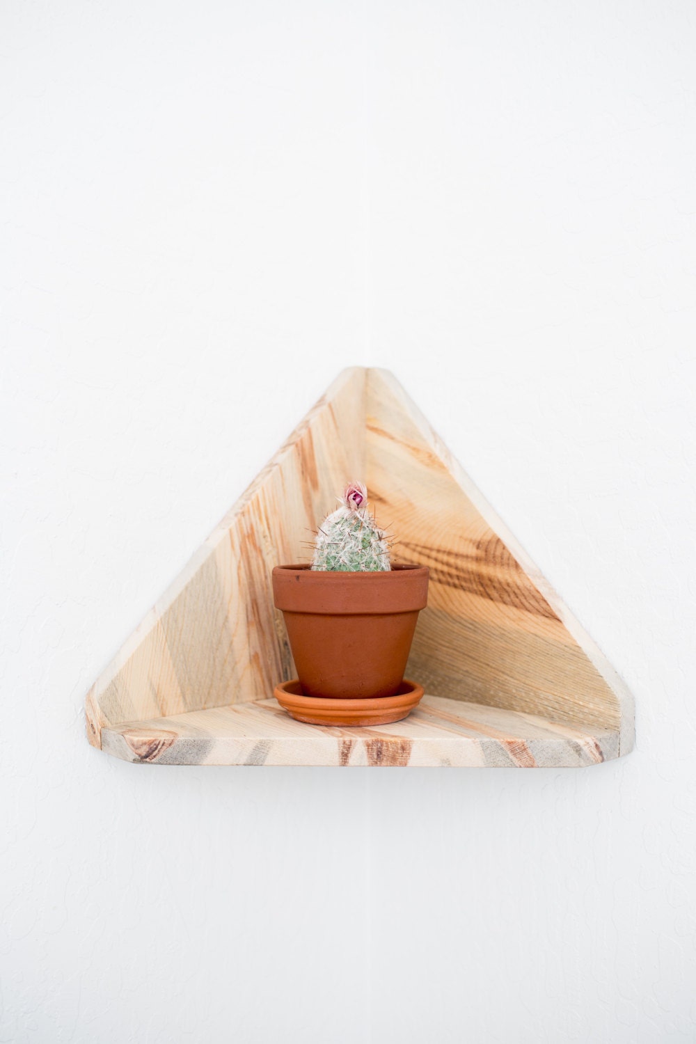 Handmade Geometric Triangle Corner Shelf by GoodOleWood on Etsy