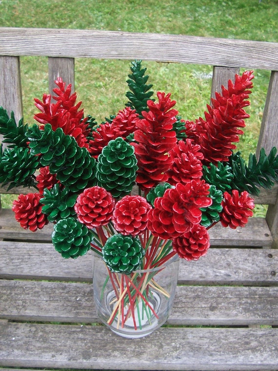 Pine Cone Floral Picks Pine Cone Flowers. by NaturesCraftSupply