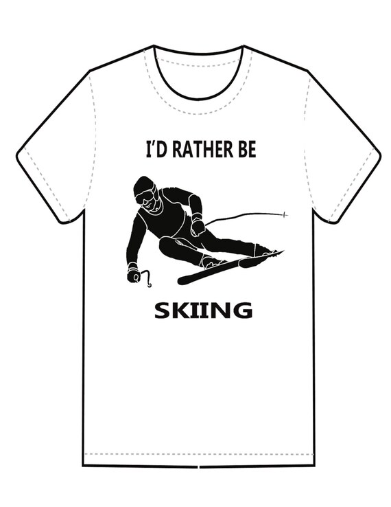 I D Rather Be Skiing White Unisex Adult By Lizzybearsboutique