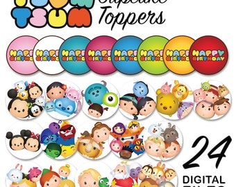 Tsum Tsum Cupcake Toppers Digital File