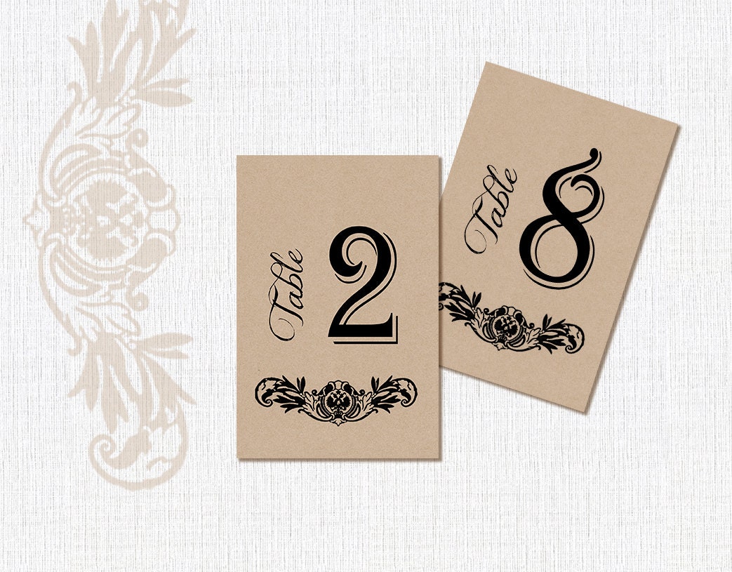wedding table numbers rustic table numbers printable table