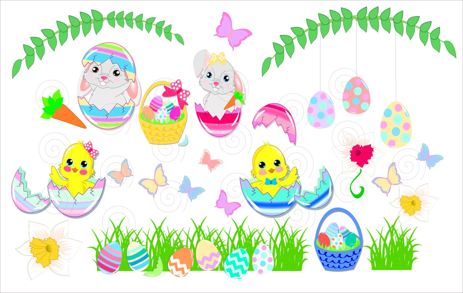 Easter Clip art, Easter Bunny Images, Spring Clip art ...