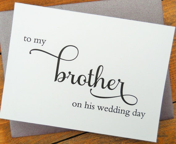 TO My BROTHER on his Wedding Day Wedding Note Card To My