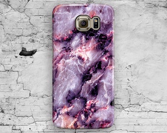 Purple Marble Samsung Galaxy S7 Case, Galaxy S6 Case, Pink Marble Galaxy S7 Edge, Galaxy S6 Edge Plus, S3 S4 S5 Note 7 3 4 5 Cool Granite