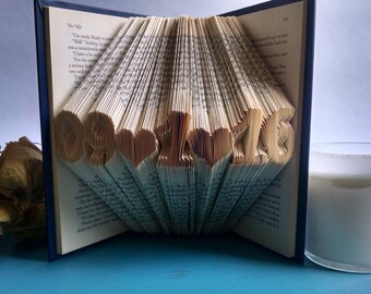 Folded Book Featuring a Custom Date - Beautiful Art Gift for the Book Lover