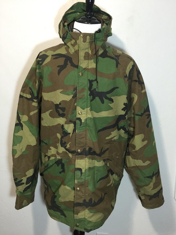 80's vintage GORE-TEX camouflage rain jacket mountain