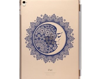 iPad case compatible with iPad mini 4, iPad Pro 9.7 inch, iPad Air 2, detachable smart cover, Sleeping Moon mandala Design