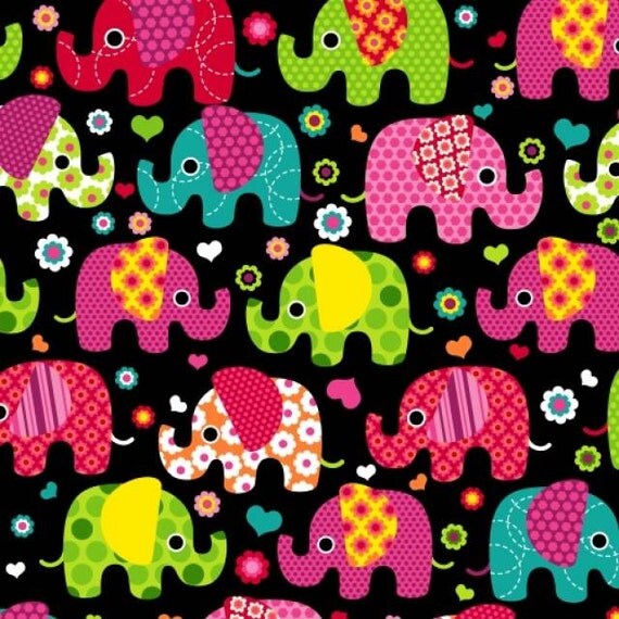 Fleece Fabric Elephant Baby Blanket Fabric by