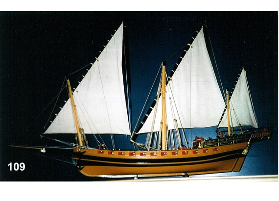 Historic sailboat model by creationsaraignee on Etsy