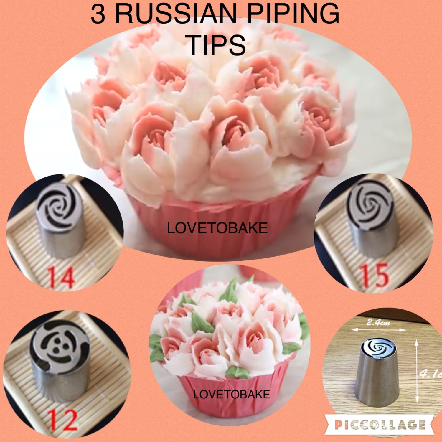 Rose tips for frosting piping tips icing by Lovetobakeandcraft