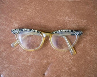 Vintage Cat Eye Glasses with Case
