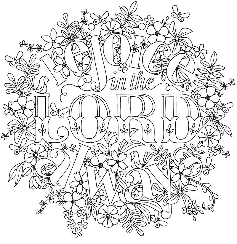 Download Adult Colouring Page Bible Verse Philippians 4 Instant