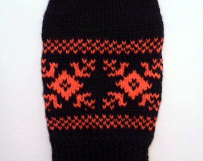 Knit Handmade Pattern Sweater For Dog. Pet Dress. Knit Dog Clothing. Sweater for Dog. Dog Clothes. Pattern Sweater. Size M