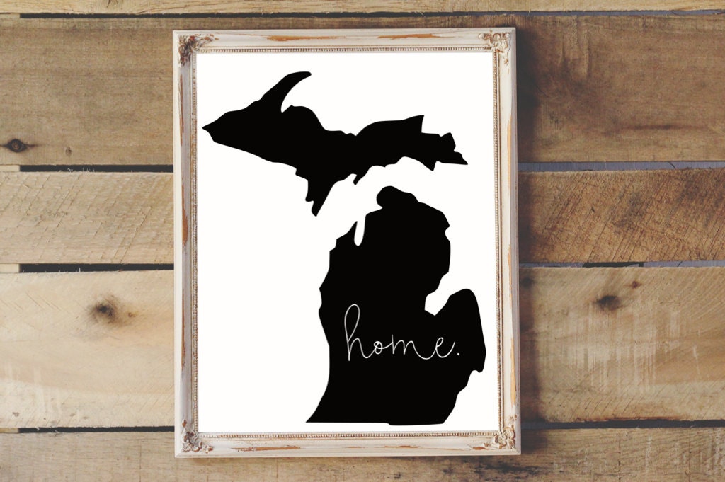 Michigan State Home Printable Wall Art