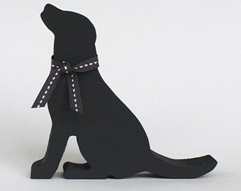 Wooden Black Labrador Dog Ornament, Dog Decoration, Labrador Dog