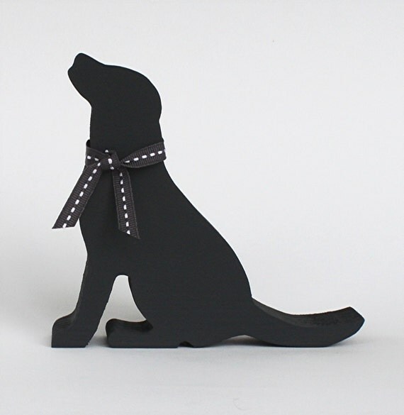wooden labrador statue