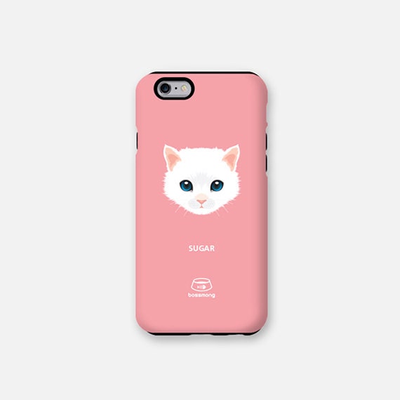 White Cat Tough Case. iPhone Case. Galaxy Case by bossmong on Etsy