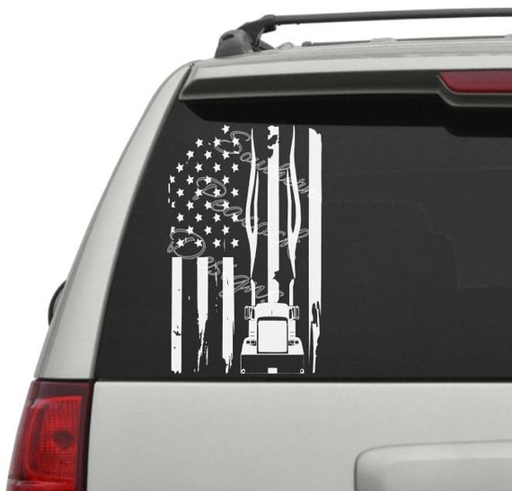 American FlagTruck decal 18 wheeler by SthrnPeacockDesigns on Etsy
