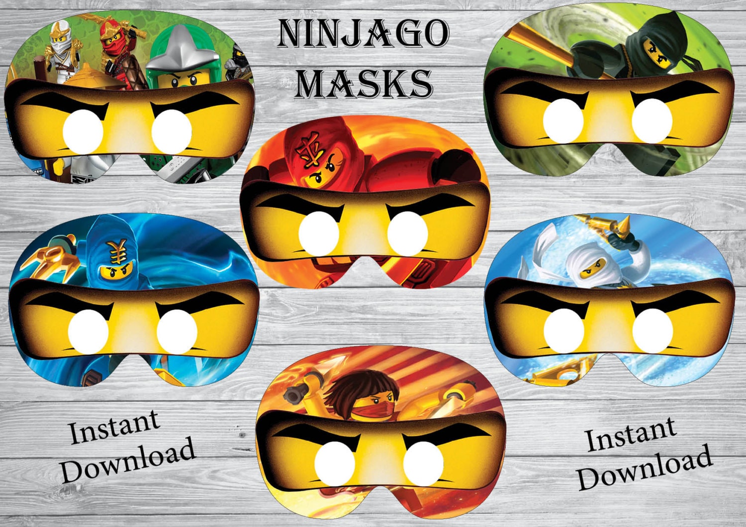 Sofort-Download Ninjago Masken Geburtstag Ninjago Ninjago