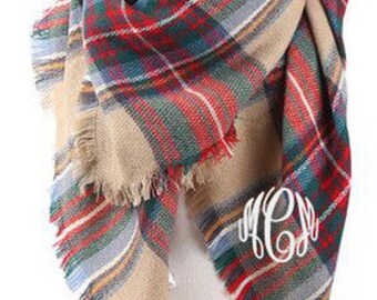 Monogrammed Blanket Scarf