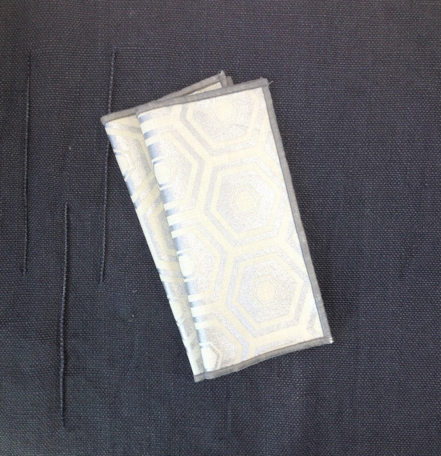 Kids Cloth Napkins Foil Napkins Metallic Napkins Silver