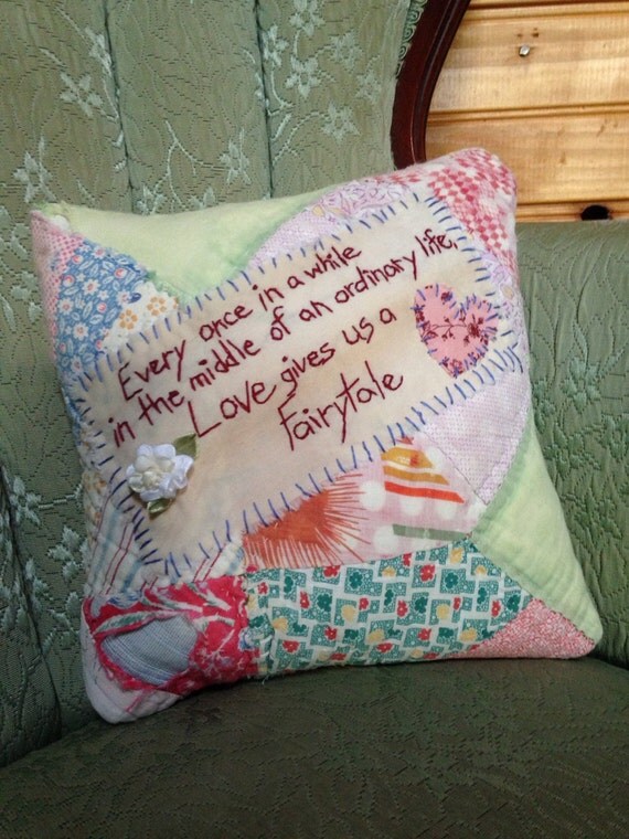 Quotes and Memory handmade pillows by NanasThreadsOfLove on Etsy