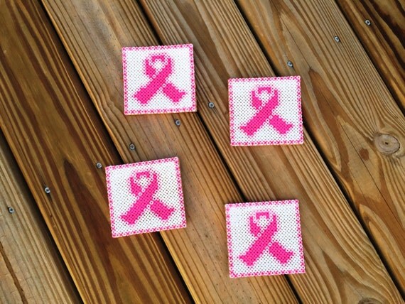 Breast Cancer Pink Ribbon Pink Coaster by AmeliasWreathsofJoy
