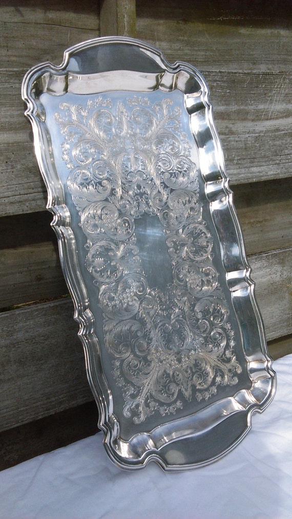 Oneida silverplate rectangular serving tray 18.5x9