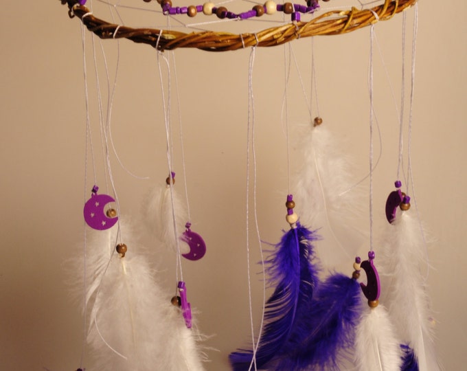 Violet Baby Mobile handmade exclusive Dreamcatcher bedroom Baby Mobiles bedding DreamCatcher Dreamcatchers Christmas present violet balance