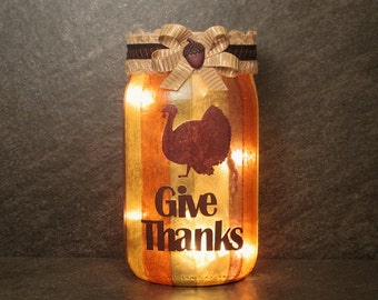 Give Thanks Thanksgiving Light, Turkey Light, Thanksgiving Table Light