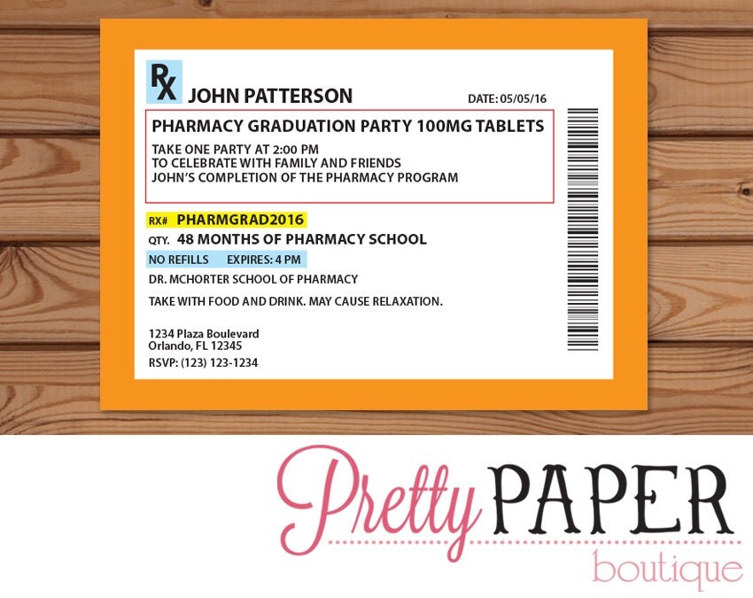 Pharmacy Graduation Invitation Template 1