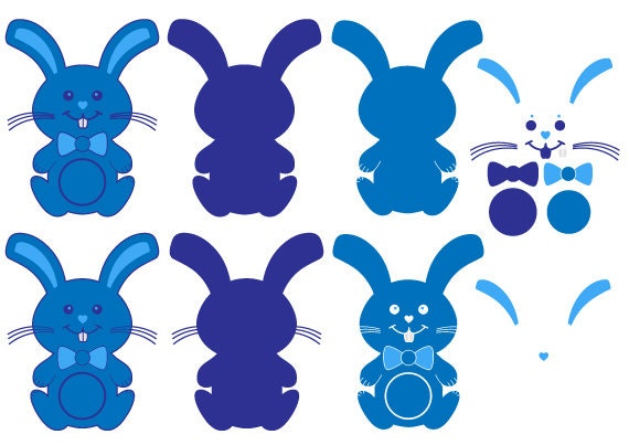 Download Easter Cute Bunny With Bow Tie Frames SVG DXF PNG eps ...