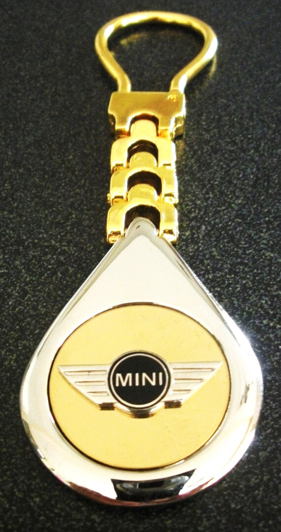 Mini Cooper 18K Gold Filled Rolo Key Chain with Silver