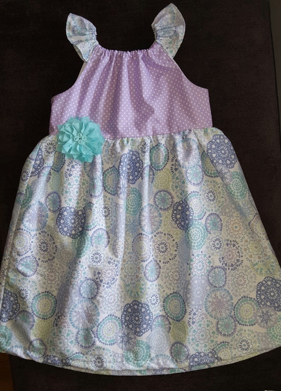 Items similar to Purple and blue spring girls dress on Etsy