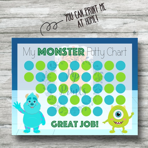 Printable Monsters Inc Potty Training Chart Instant