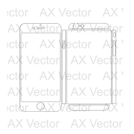 sticker 6 iphone vector AXvector 6 Contour by Cut Vector iPhone Skin Template Decal