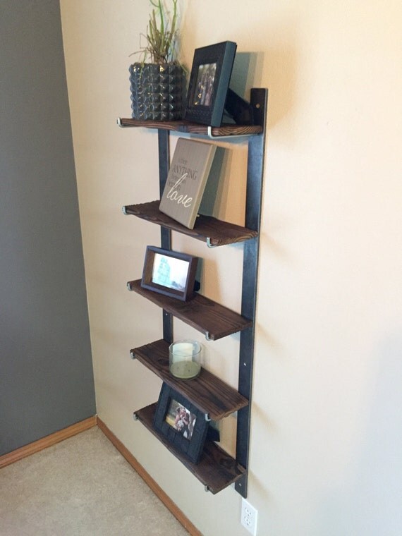 Items similar to Five Plank Cedar & Steel Shelving on Etsy