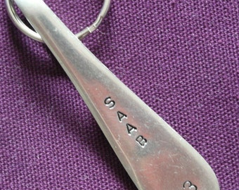 hand stamped cutlery keyring saab 93 car keyring