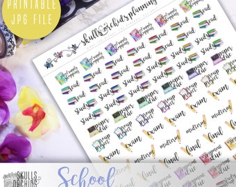 Functional Phrases for School – PRINTABLE Planner Stickers for Erin Condren, Happy Planner, Personal-Sized Planners, etc