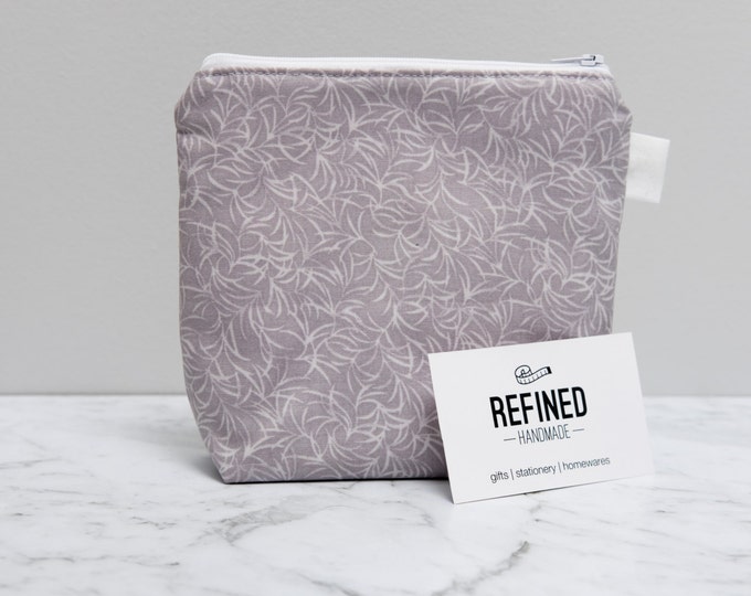 Light Grey Makeup Bag - make up bag - toiletry bag - cosmetic bag - cosmetic pouch - zipper pouch