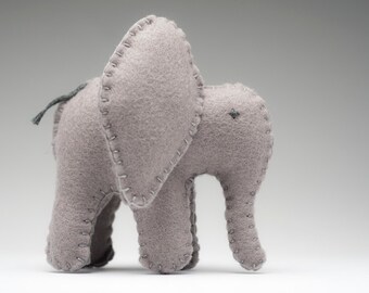 felt elephant, felt animals, natural toys, elephant art, jungle animals, Waldorf toys, Grey elephant, felt toys, mom and me, Montessori toy