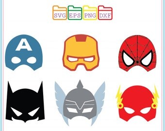 Superhero SVG,Mask,Captain America,Ironman,Spiderman,Batman,The Flash,Thor,Superhero Mask,Super Hero Svg,Cameo Files, Svg Files For Cricut