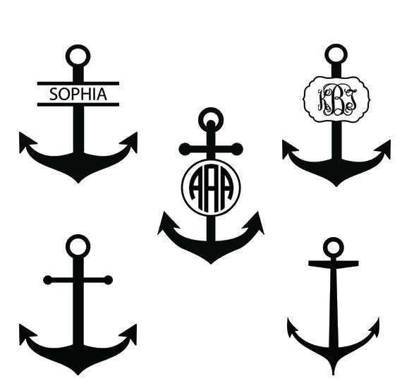 Download Anchor monogram svg anchor silhouette files anchor with