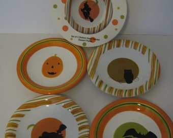 Just the Thing for Halloween 4 - Salad - Dessert Plates - Hand Painted!