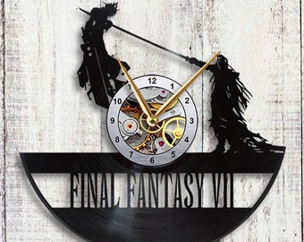 Final Fantasy 7 Cloud vs Sephiroth Vinyl LP Record Wall Clock Gift Idea