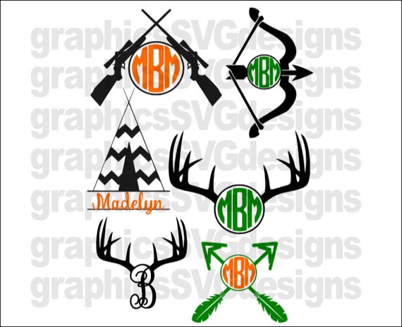 Download Hunting Monogram SVG Camping Monogram SVG SVG File For