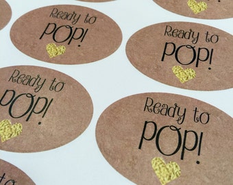 Ready To Pop Stickers. Custom Stickers. Sticker Label. Baby Shower. New baby. New Mommy. Ready to Pop. Ready to POP Baby Shower. 15 STICKERS